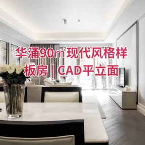 华涌90㎡现代风格样板房 | CAD平立面+官方摄影