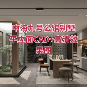 中海九号公馆别墅 | 平立面CAD+高清效果图