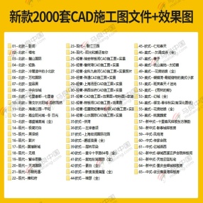 新款2000套家装设计CAD施工图纸＋效果图 （共30G）